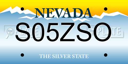 S05ZSO Nevada License Plate