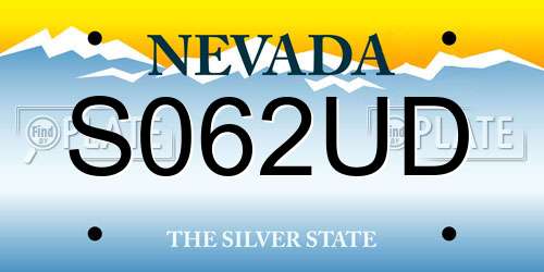 S062UD Nevada License Plate