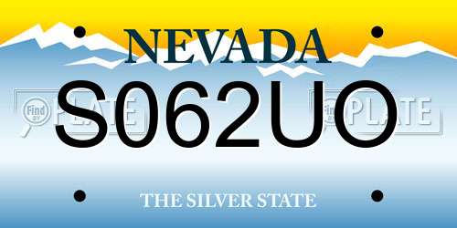 S062UO Nevada License Plate
