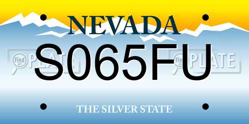 S065FU Nevada License Plate