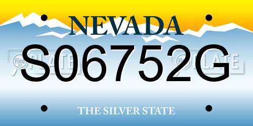 S06752G Nevada License Plate