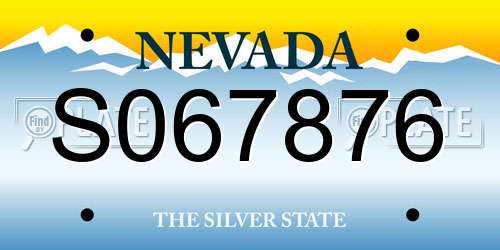 S067876 Nevada License Plate