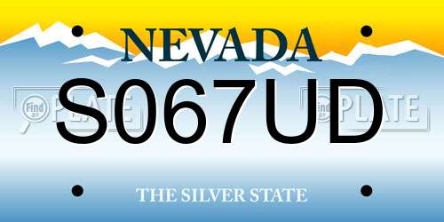 S067UD Nevada License Plate