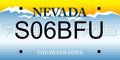 S06BFU Nevada License Plate