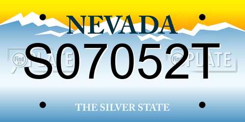 S07052T Nevada License Plate