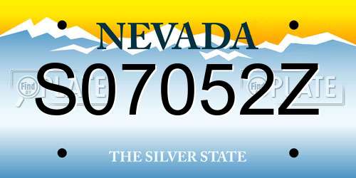 S07052Z Nevada License Plate