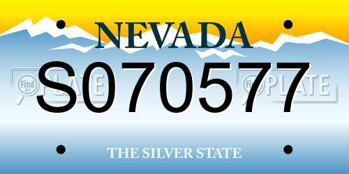 S070577 Nevada License Plate