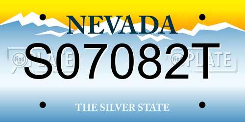 S07082T Nevada License Plate