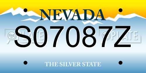 S07087Z Nevada License Plate