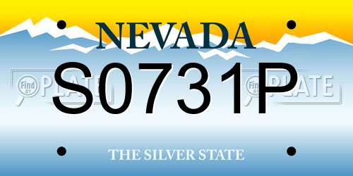 S0731P Nevada License Plate