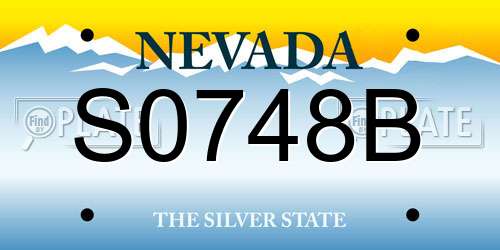 S0748B Nevada License Plate