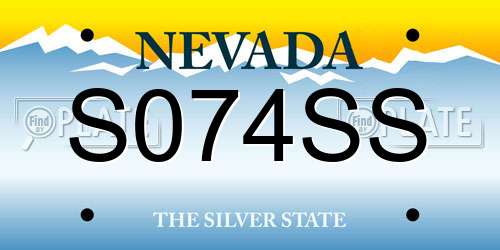 S074SS Nevada License Plate