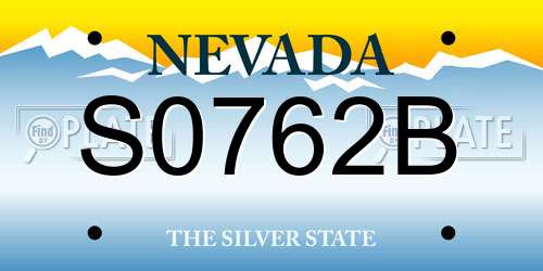 S0762B Nevada License Plate