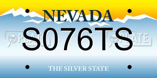 S076TS Nevada License Plate