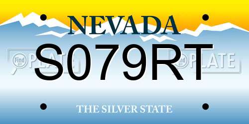 S079RT Nevada License Plate