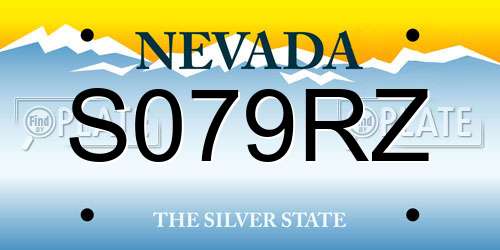 S079RZ Nevada License Plate