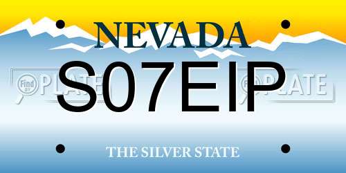 S07EIP Nevada License Plate