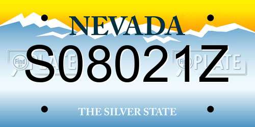 S08021Z Nevada License Plate