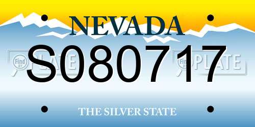 S080717 Nevada License Plate