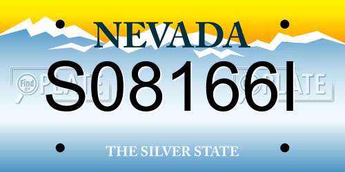 S08166I Nevada License Plate