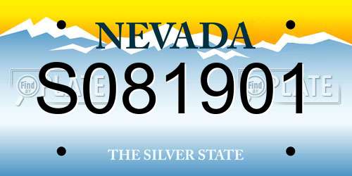 S081901 Nevada License Plate