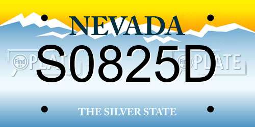 S0825D Nevada License Plate