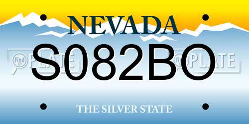S082BO Nevada License Plate