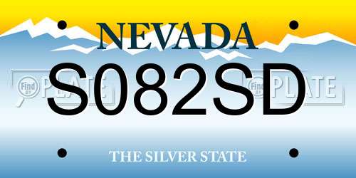 S082SD Nevada License Plate