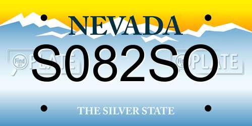 S082SO Nevada License Plate