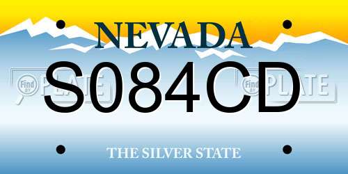 S084CD Nevada License Plate