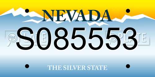 S085553 Nevada License Plate