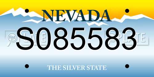 S085583 Nevada License Plate