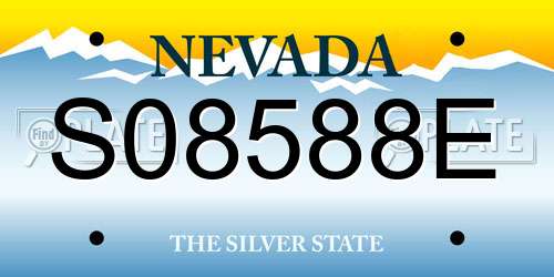 S08588E Nevada License Plate