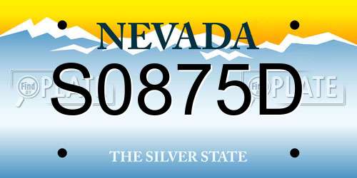 S0875D Nevada License Plate