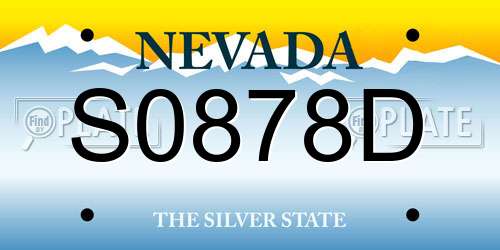 S0878D Nevada License Plate