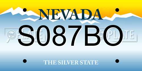 S087BO Nevada License Plate