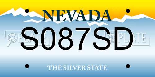 S087SD Nevada License Plate