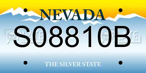 S08810B Nevada License Plate