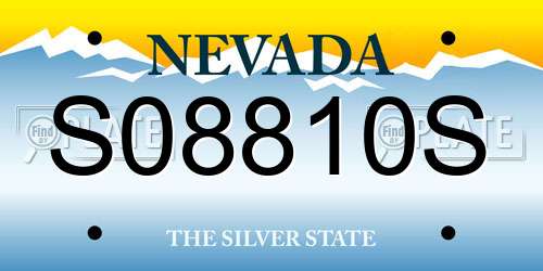 S08810S Nevada License Plate