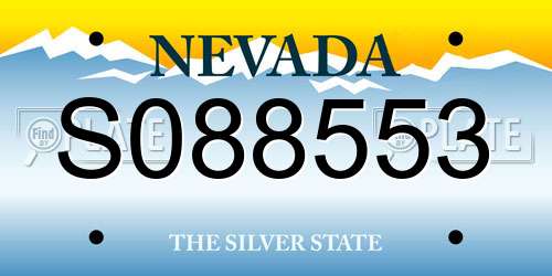S088553 Nevada License Plate
