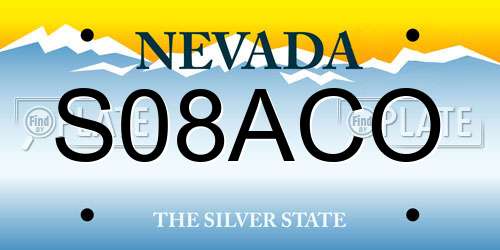 S08ACO Nevada License Plate
