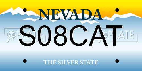S08CAT Nevada License Plate
