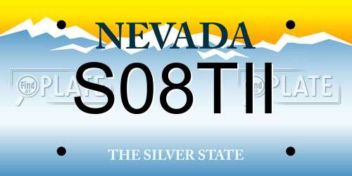 S08TII Nevada License Plate