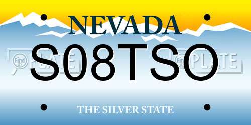 S08TSO Nevada License Plate