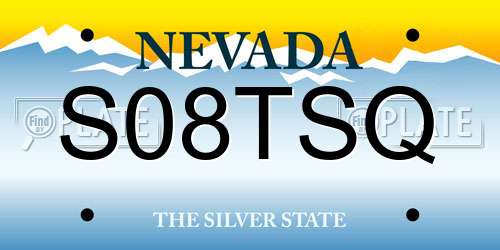 S08TSQ Nevada License Plate