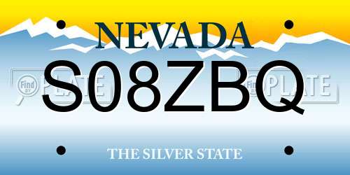 S08ZBQ Nevada License Plate