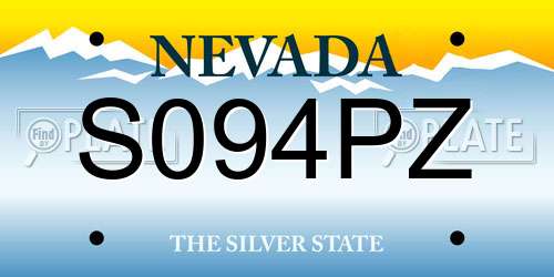 S094PZ Nevada License Plate