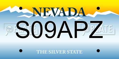 S09APZ Nevada License Plate