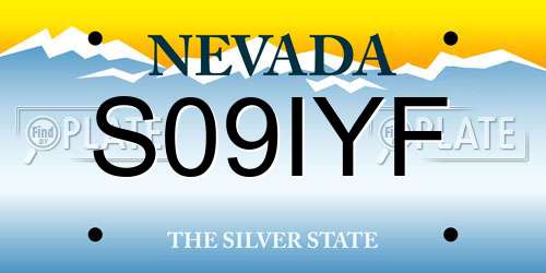 S09IYF Nevada License Plate