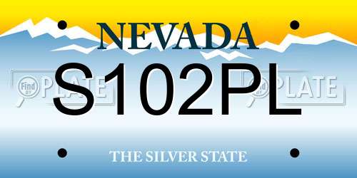 S102PL Nevada License Plate